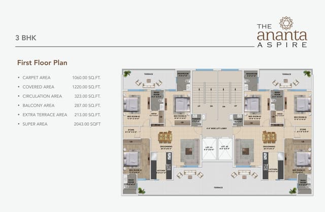 2043 sqft Floor Plan